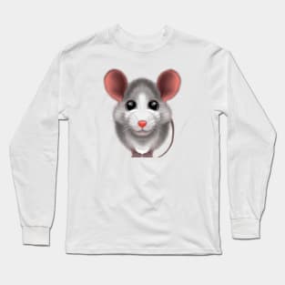 Cute Mouse Drawing Long Sleeve T-Shirt